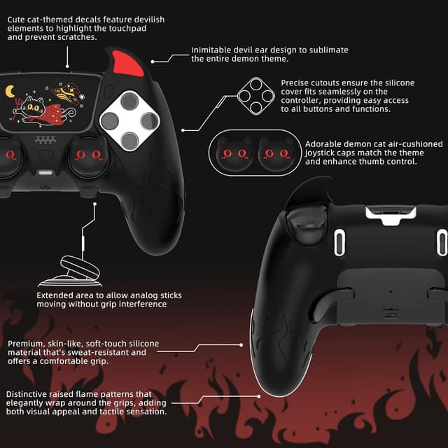 Thumbnail 6 de PlayVital Funda de Silicona Cute Demon para PS5 DualSense