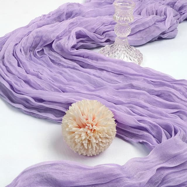 Detalle de 6 Pack Lavender Purple Cheesecloth Table Runner (10FT, 23 x 120 in) for Boho & Spring Events