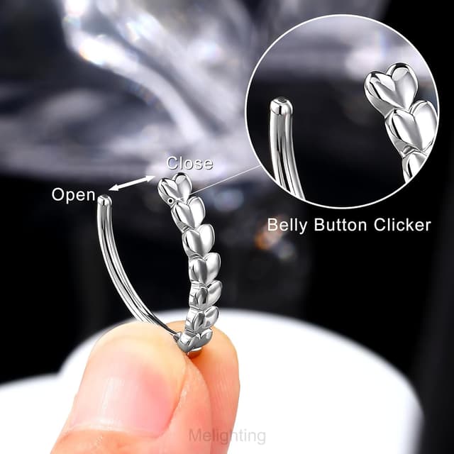 Thumbnail 2 de Melighting piercing ombelico cuore inverso in acciaio 316L