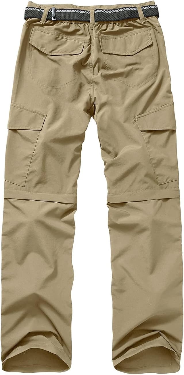 Detalle de Jessie Kidden men’s quick-dry convertible hiking trousers with zip-off legs (water-repellent, UPF 50+)