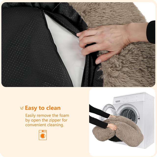 Thumbnail 6 de HMTOPE Orthopädisches rundes Hundebett / Donut-Hundekissen 60 cm Ø, Kamelbraun