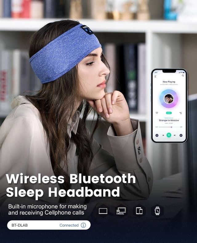 Thumbnail 6 de Schlafkopfhörer mit Bluetooth von Perytong (Schlafhelm/Schlafmaske/Kopfbügel, waschbar, für Seitenschläfer)