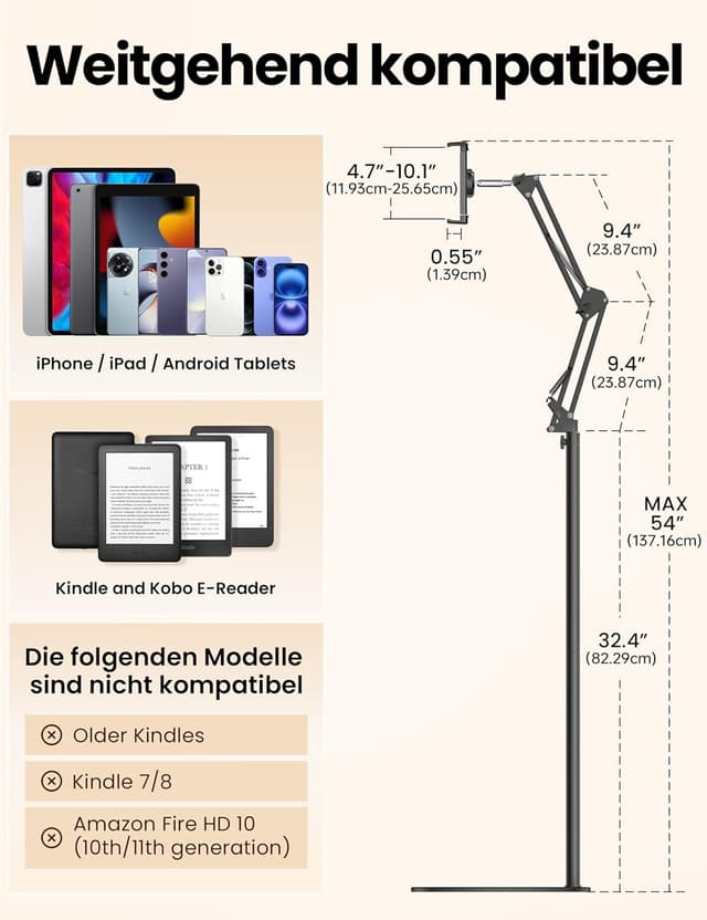 Thumbnail 5 de VOLTIFYMAX Tablet Bodenständer verstellbar 75–140 cm