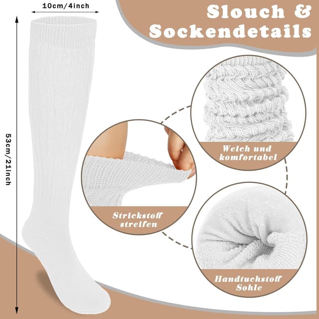 Thumbnail 4 de Tialfas 4 Paar Kniestrümpfe Damen Baumwolle