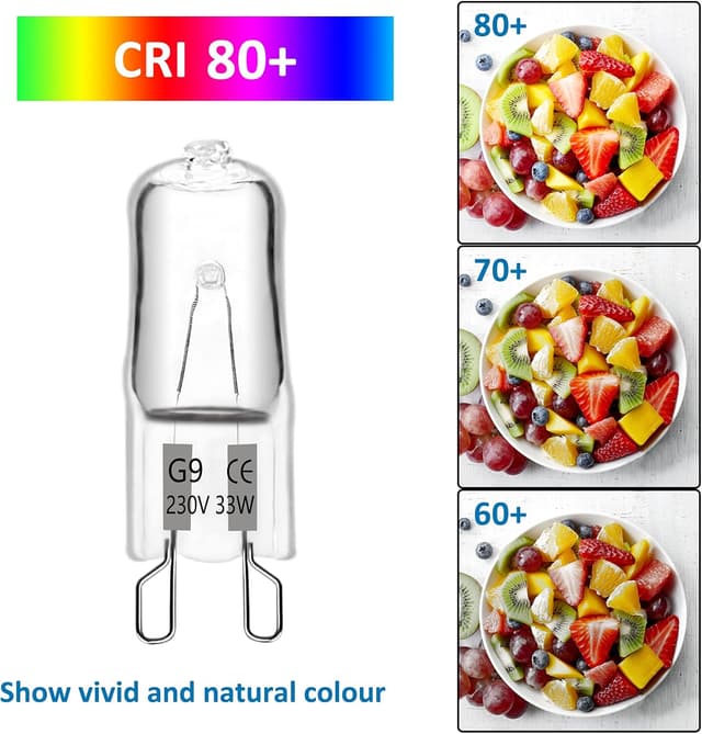 Detalle 2 de SCNNC G9 Halogenlampe 33 W, 230 V, 2700 K (warmweiß) – dimmbar, 12er-Set