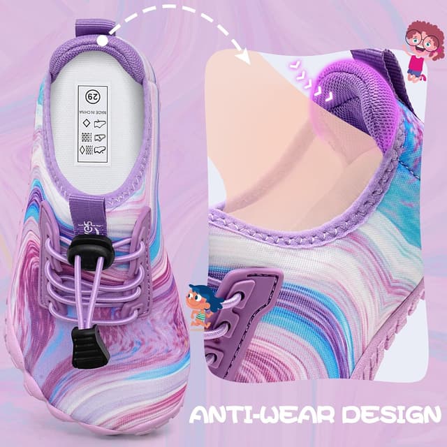 Detalle de WateLves Barfußschuhe für Kinder – Wasserschuhe, Schwimmschuhe und Strandschuhe mit schnell trocknendem Obermaterial