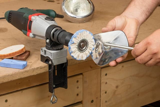 Detalle de wolfcraft 2178000 – Kit de polissage Loisirs pour perceuses (5 pièces) pour métaux ternis ou encrassés