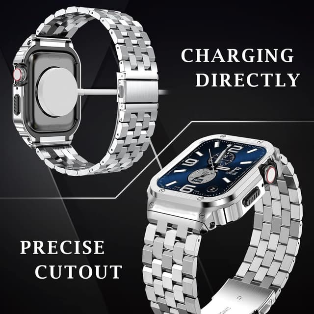 Detalle de SUPLINK Stainless Steel Case with Strap for Apple Watch Ultra 3/2/1 & SE 3/2/1 & Series 11–1 (49–38mm)