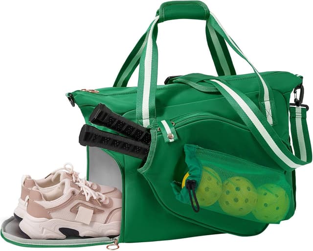 Detalle de Sport Gym Duffel Bag for Men, 35L (Mirror Green) with shoe compartment and separate wet storage