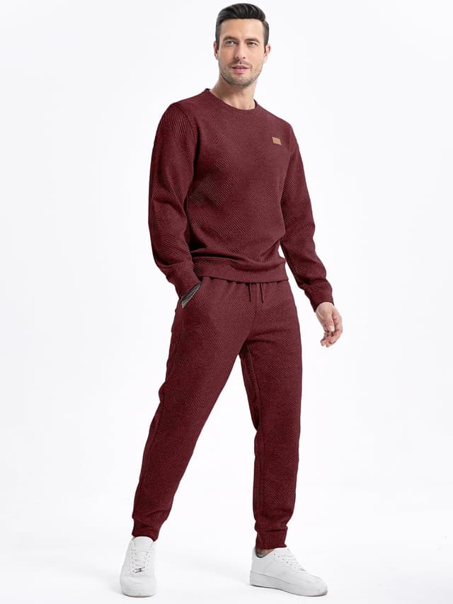 Detalle 2 de JMIERR Men's Knit Jacquard Tracksuit 2-Piece