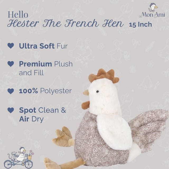 Detalle 2 de Hester The French Hen 15-Inch plush toy