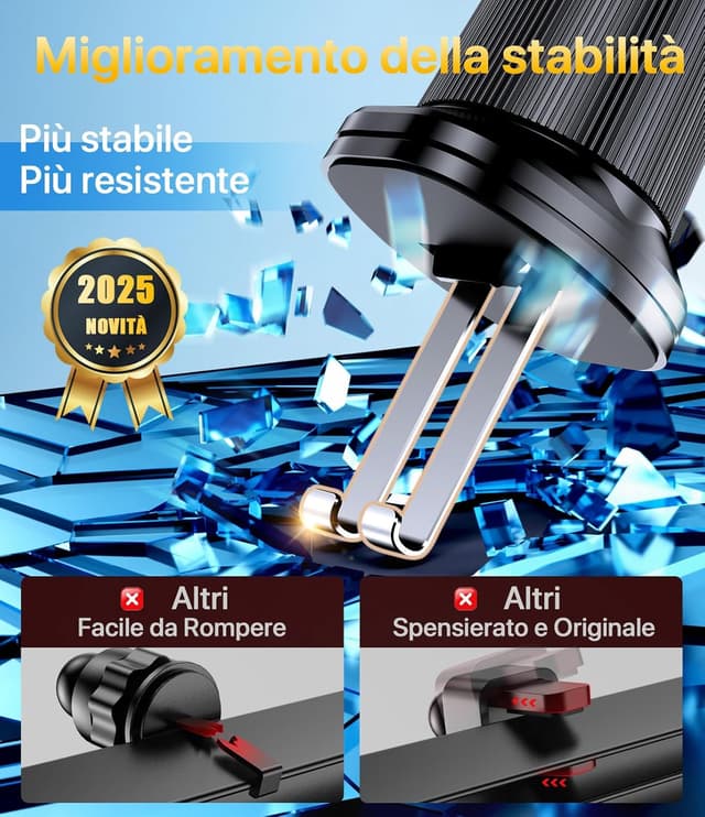 Detalle de Miracase Porta cellulare auto 360° gancio doppio per smartphone