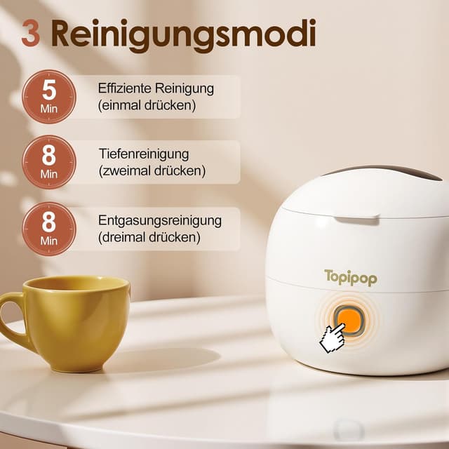 Detalle de Ultraschallreinigungsgerät Zahnschiene 45 kHz inkl. UV‑Sterilisation, 200-ml-Dental Pod mit 3 Modi (Weiß)