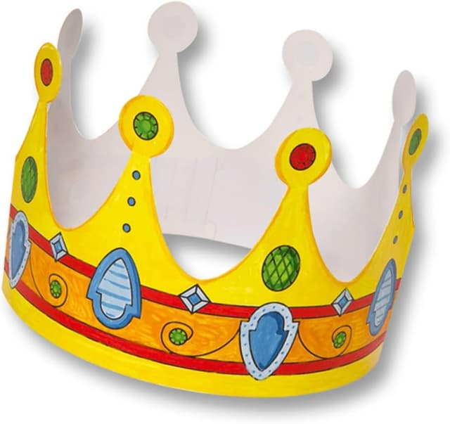 Detalle de Folia 23309 corone per bambini Kinderkronen in 3 forme assortite, 6 pezzi, bianco