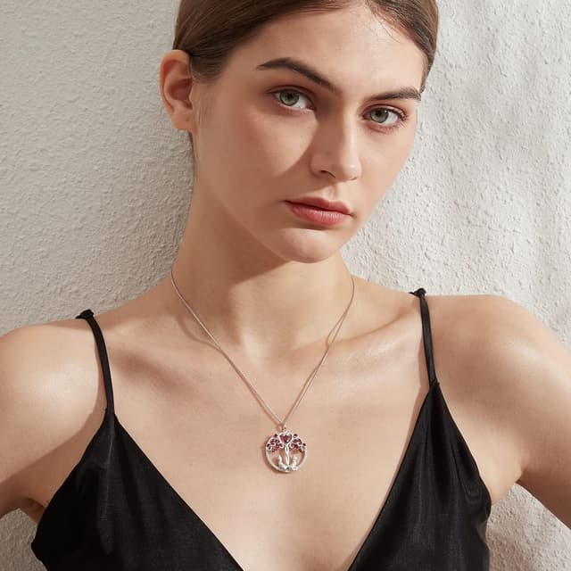 Detalle 2 de Jiamiaoi Kette mit Katzen-Anhänger aus 925 Sterling Silber (silberfarben)