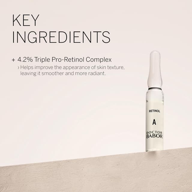 Detalle de BABOR Doctor Babor Renewal Fiale Sierico Concentrato con retinolo incapsulato, bakuchiol e tripeptide (7 x 2 ml)