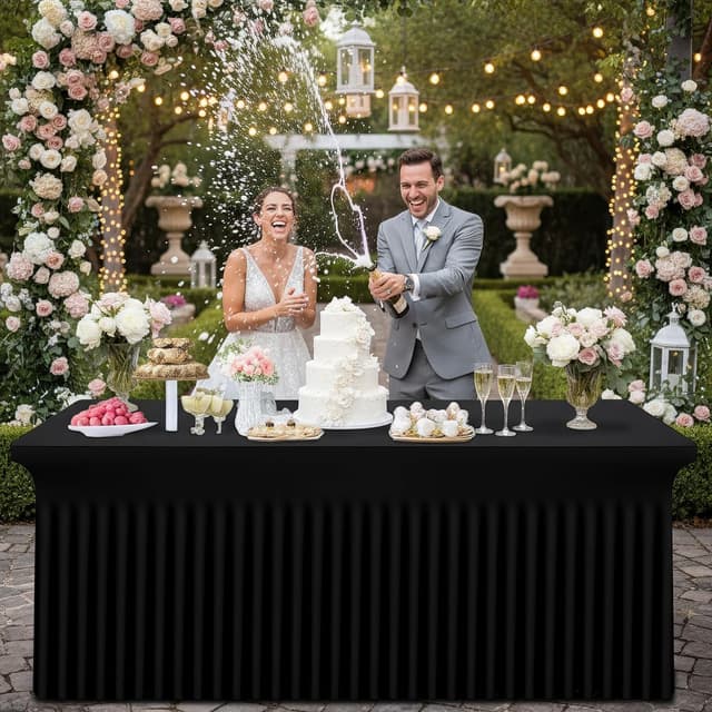 Thumbnail 4 de Smiry Spandex Tablecloth 72" for 6FT Tables 📋