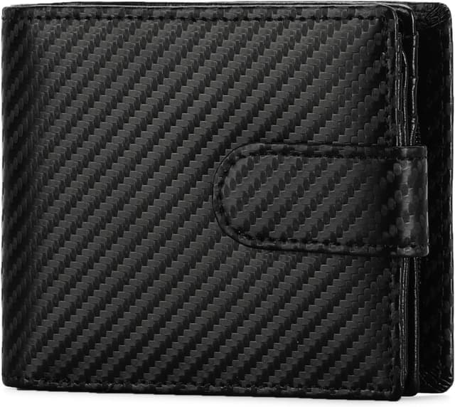 Detalle de GAEKEAO RFID blocking leather bifold wallet with zip coin pocket and ID window (15 card slots)
