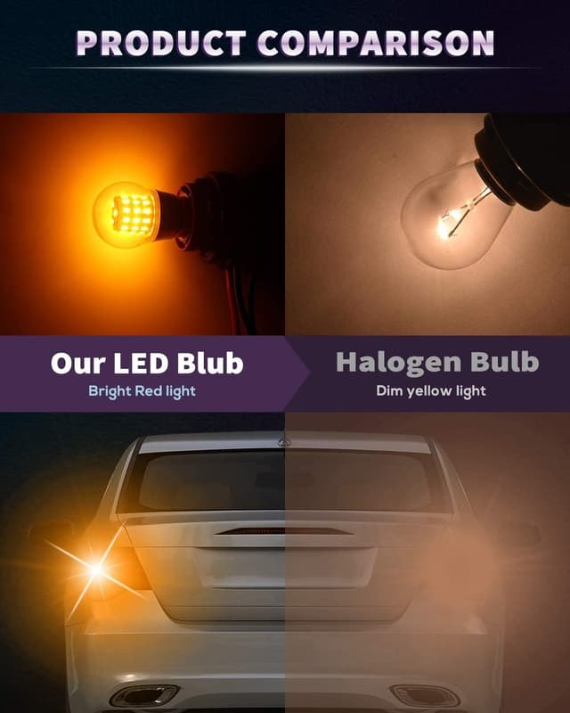 Thumbnail 6 de Defvnsy PY21W 1056 BAU15S LED Bulb (Amber/Yellow) – 10–30V DC, 3W, Non-polarity (2 Pieces)