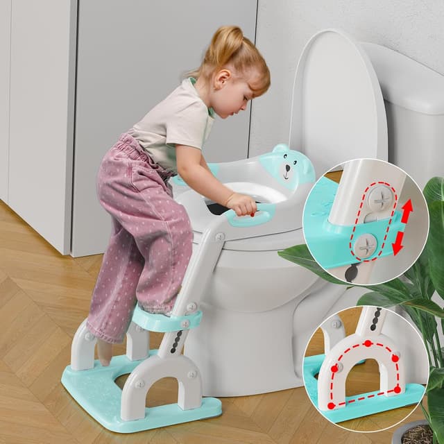 Thumbnail 6 de Toilettensitz Kinder mit Treppe 2-in-1 DREI Treppe – höhenverstellbarer WC-Aufsatz für Jungen & Mädchen