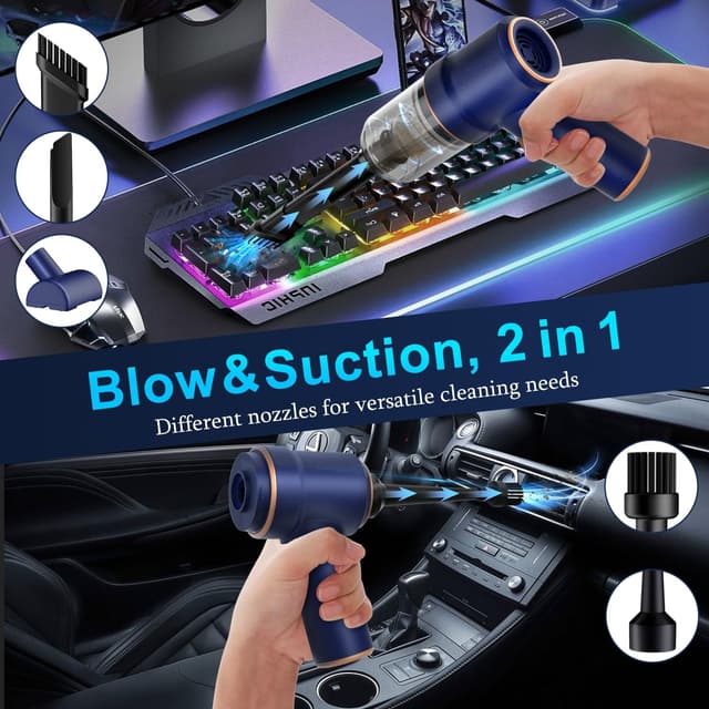 Detalle 2 de KMM Handheld Car Vacuum 9000 Pa with LED light