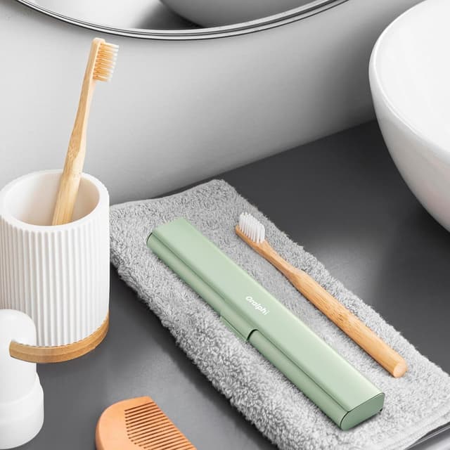 Thumbnail 6 de Oralphi aluminium travel toothbrush case – manual toothbrush holder with drainage hole (green)