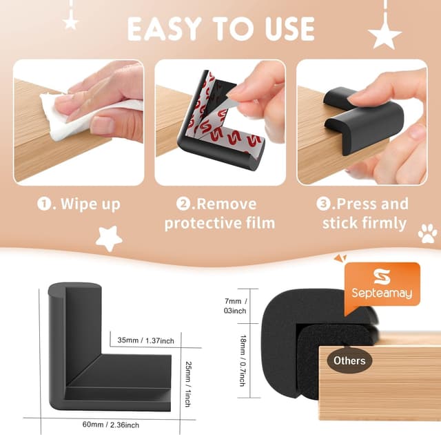 Thumbnail 3 de Septeamay Kantenschutz 12 Stück für Möbel