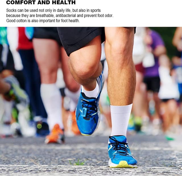 Detalle de EIISSION Socken (Unisex) 6 Paar Schwarz – warme Sportsocken für Alltag & Business