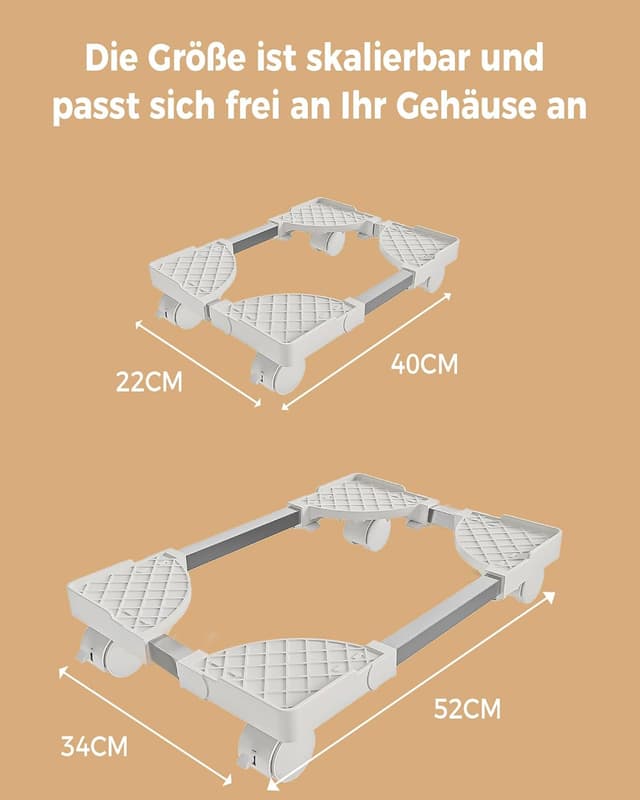 Detalle 2 de BOTEWO Support tour PC sous bureau avec roulettes (blanc) – support CPU mobile réglable