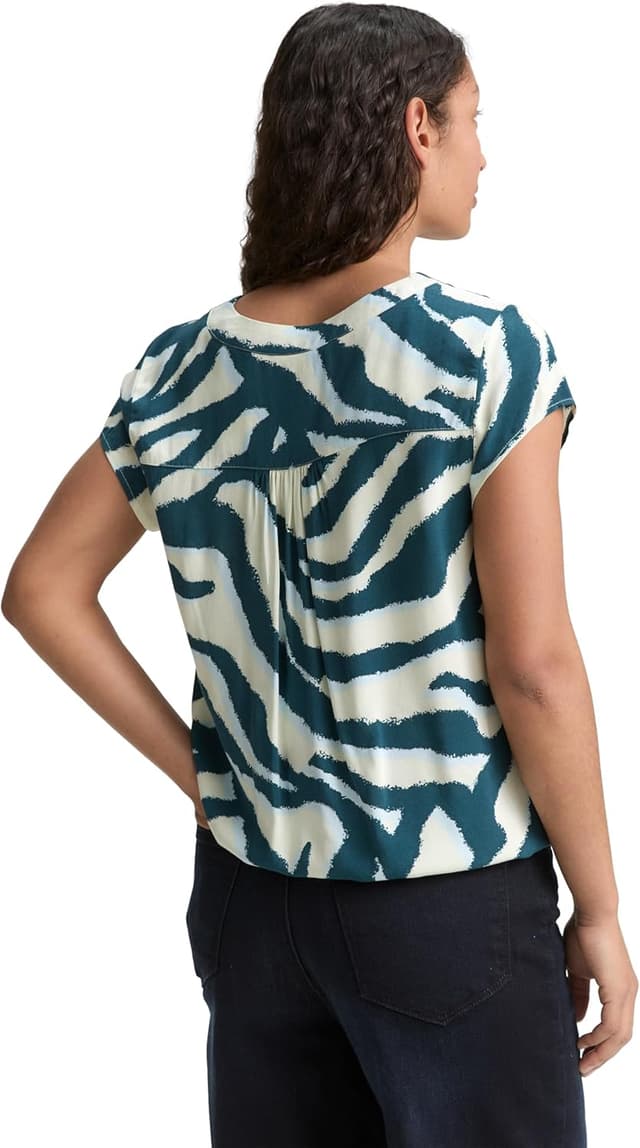 Detalle 2 de TOM TAILOR camicia da donna in viscosa fantasia con scollo a V