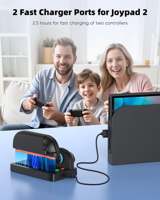 Detalle de Switch 2 Zubehör-Set (24-in-1) inkl. Slim-Hülle, Ladestation, Displayfolien & Joy-Con 2 Zubehör