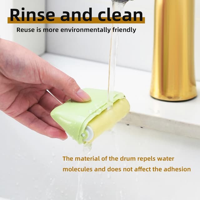 Detalle de 2er-Set tragbare, waschbare Fusselrolle mit Staubschutzhülle (Katzenform) – Pink/Braun