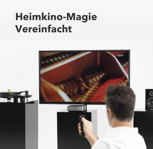 Detalle de WiiM Amp Pro Multiroom-Streaming-Verstärker mit HDMI ARC, Alexa & Google Cast – Dark Gray