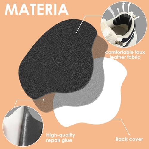 Thumbnail 3 de 12 paires de coussinets de talon auto-adhésifs pour baskets, noir et blanc ⚙