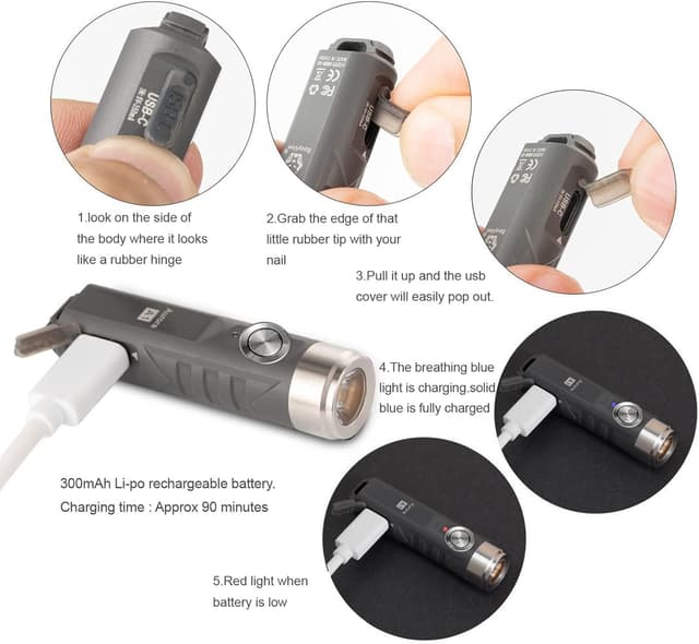 Thumbnail 4 de RovyVon A1 Linterna LED Recargable USB-C – 650 lúmenes 🚲🏕️