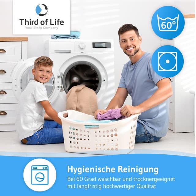 Detalle de Verda Kinderbettdecke 100x135 cm aus recyceltem PET – sommerleichte, thermoregulierende Steppdecke