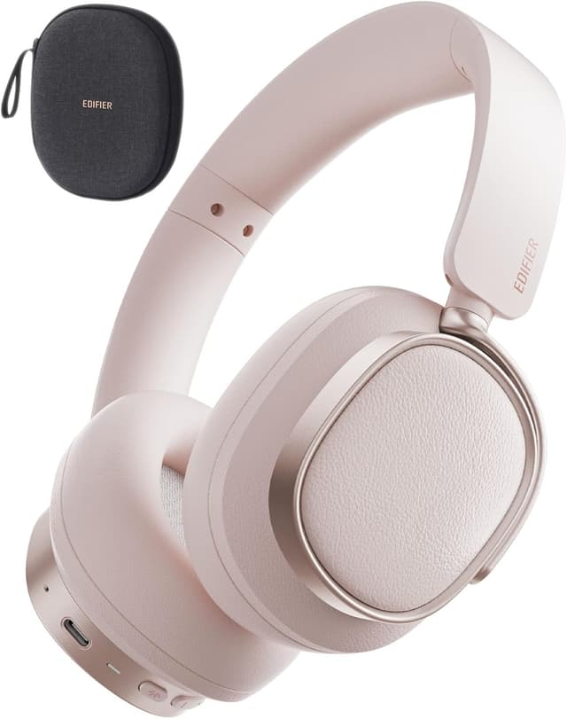 Detalle de Edifier ES850NB kabellose Over-Ear-Kopfhörer mit ANC, LDAC & bis zu 92 h Spielzeit (Bluetooth 5.4, Multipoint) – Rosa
