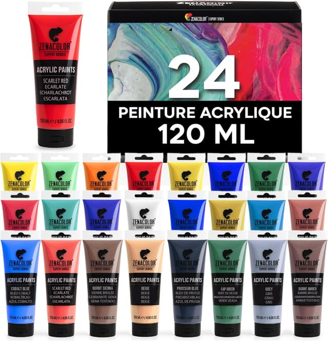 Imagen de Zenacolor Peinture acrylique 24 tubes 🎨 en OfertitasTOP