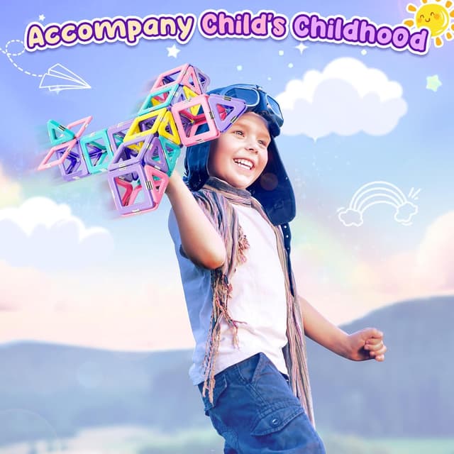 Thumbnail 6 de COOLJOYA Costruzioni Magnetiche per Bambini da 40 pezzi (blocchi magnetici Montessori, 3–8 anni)