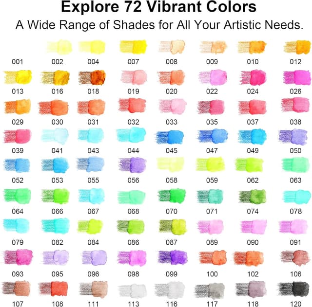 Detalle 2 de KALOUR Matite acquerellabili 72 colori per arte e libri da colorare ✏