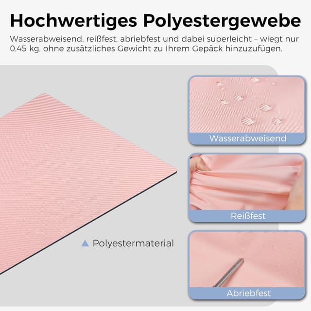 Thumbnail 6 de Fmeida Saunatasche Damen große Reisetasche faltbar mit Schuhfach, wasserdicht – Weekender- & Handgepäck-Tasche (hellpink)