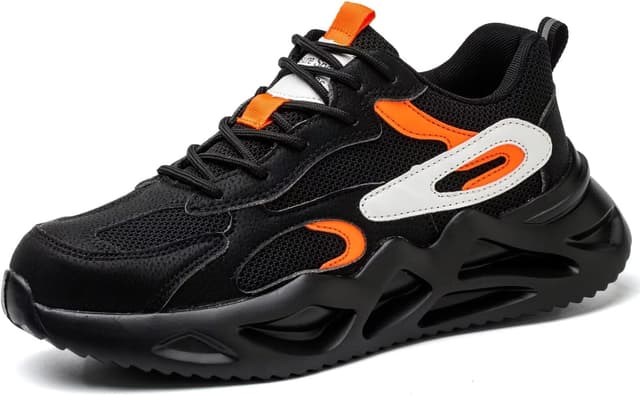 Detalle de Annvia steel toe cap safety trainers (men & women) – lightweight, non-slip, puncture-resistant work shoes