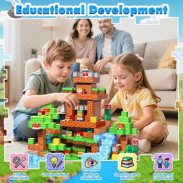 Thumbnail 5 de LUVTOY Magnetic Blocks 108pcs