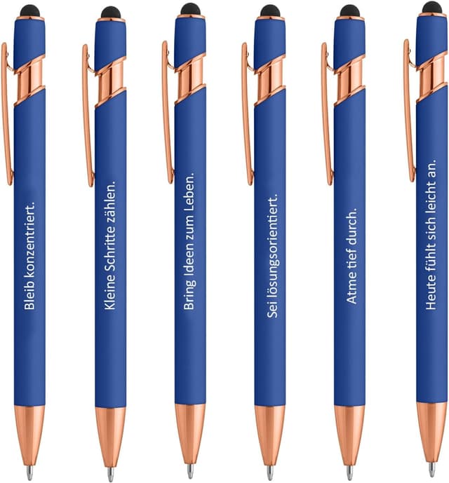 Detalle de kander Kugelschreiber Blau (6er-Set) mit Touchpen, 2-in-1 für Büro, Home-Office und Schule
