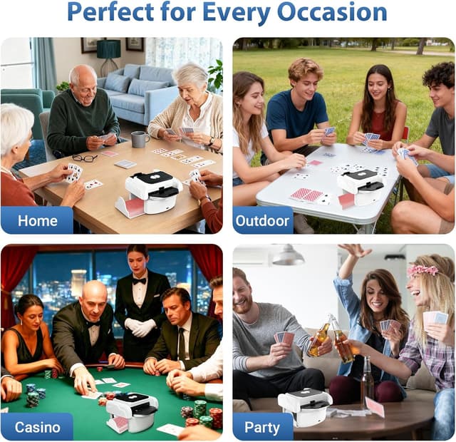 Thumbnail 5 de Automatic Card Shuffler 2-deck Rechargeable 🎲