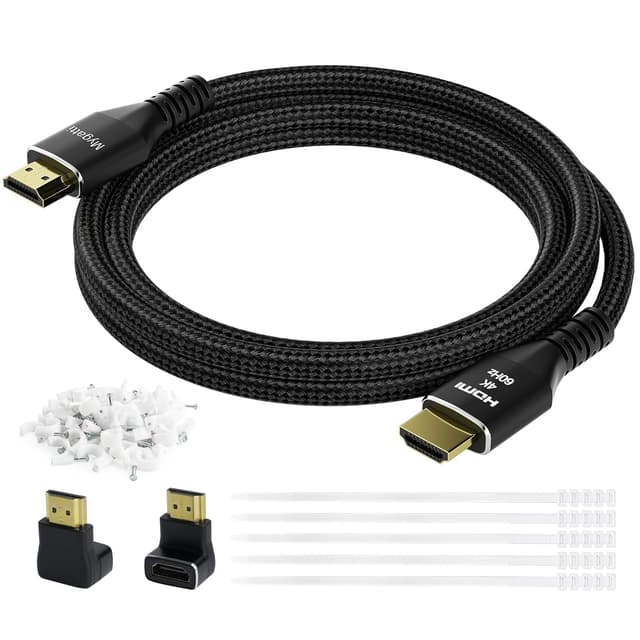 Detalle de Mygatti 4K Ultra HD HDMI 2.0 Kabel-Set (10 Stück) 1,5 m mit Winkel-Adaptern für Laptop, Monitor, HDTV, PS5, Xbox
