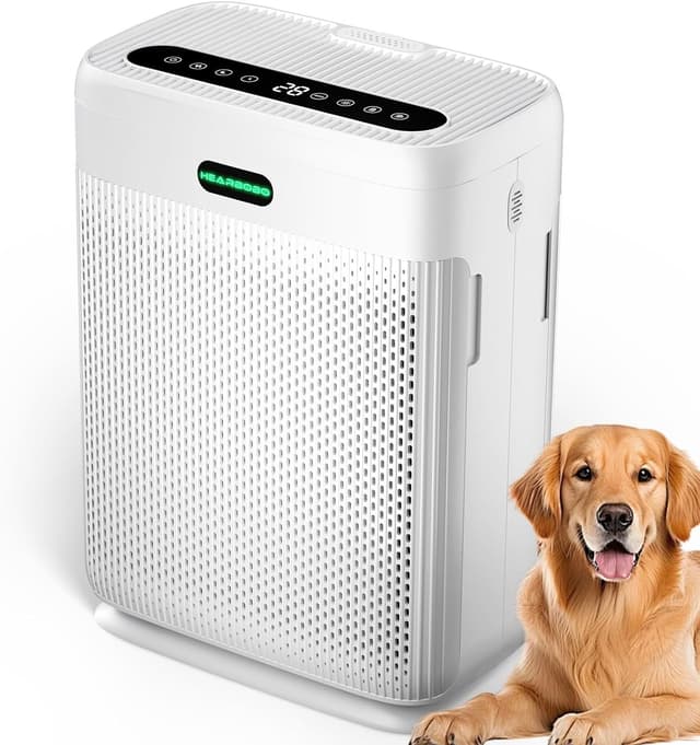 Detalle de HEARBOBO K06 Air Purifier for Large Rooms up to 3,000 sq.ft with H13 True HEPA, Washable Pre-Filter, and PM2.5 Sensor