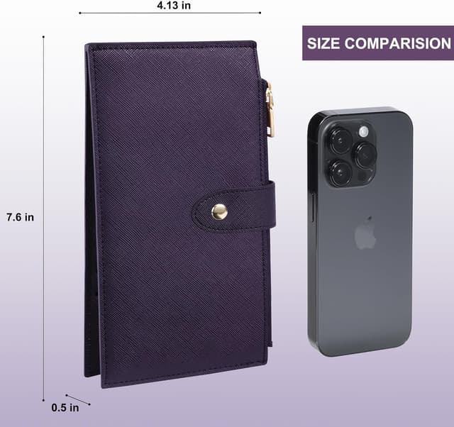 Thumbnail 1 de Travelambo RFID Wallet for Women (Large Bifold) with Zipper Pockets and Multi-Card Slots