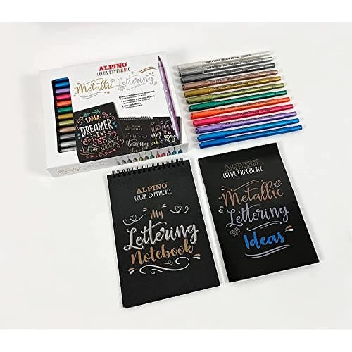 Detalle 1 de Alpino Metallic Lettering doble punta 12 unidades 🎨