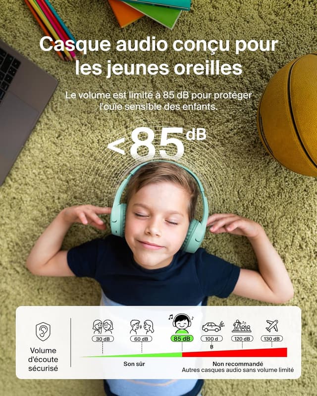 Thumbnail 2 de Belkin SoundForm Mini Casque Audio pour Enfants Vert